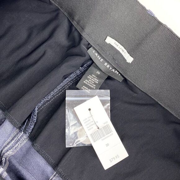 Lane Bryant high rise cropped pinstripe linen lightweight pants 20 - Picture 5 of 11